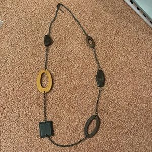 Necklace with wood beads